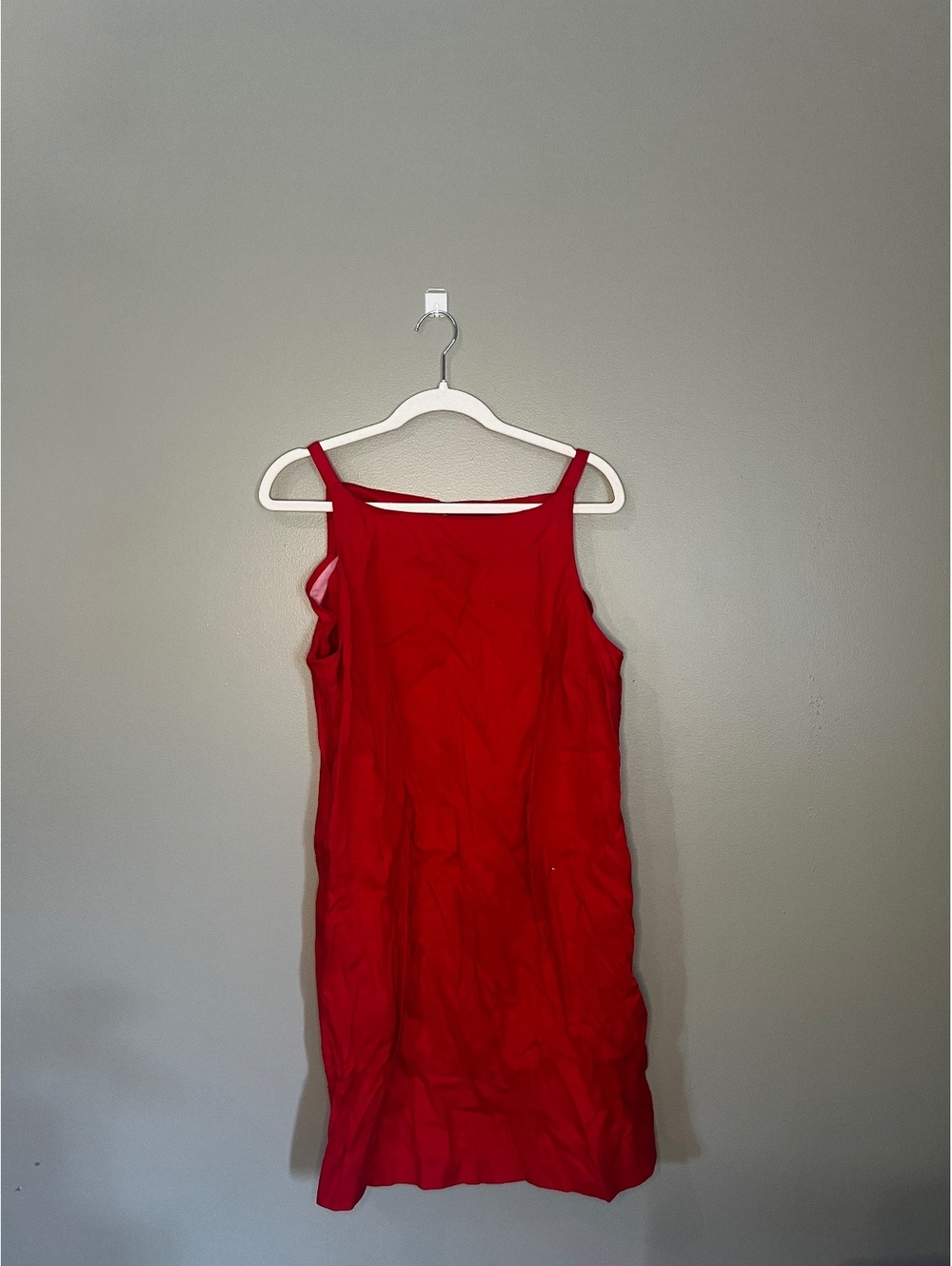 Gap Red Llinen Square Neck Sleeveless Mini Dress